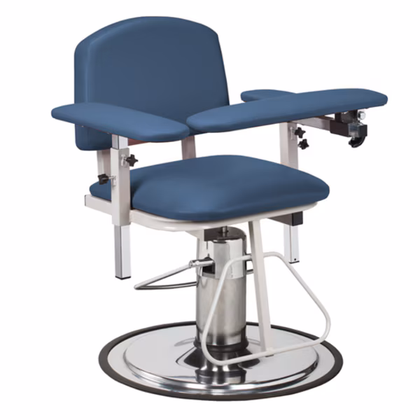 Padded, Blood Drawing Chair w/ Padded Arms, Black